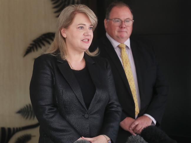 Minister Madeleine Ogilvie with Rob Williams Deputy Secretary of Government Services. Picture: Nikki Davis-Jones