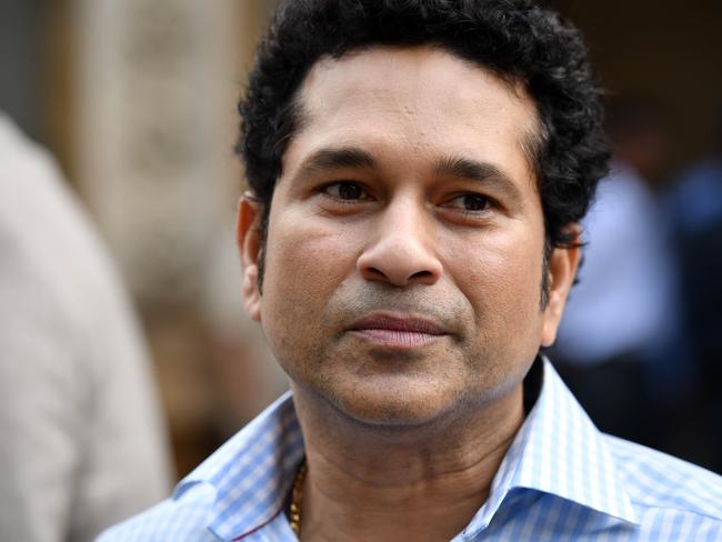 Indian cricketer Sachin Tendulkar at a sports partnership announcement in Mumbai, India, Wednesday, April 12, 2017. (AAP Image/Mick Tsikas) NO ARCHIVING