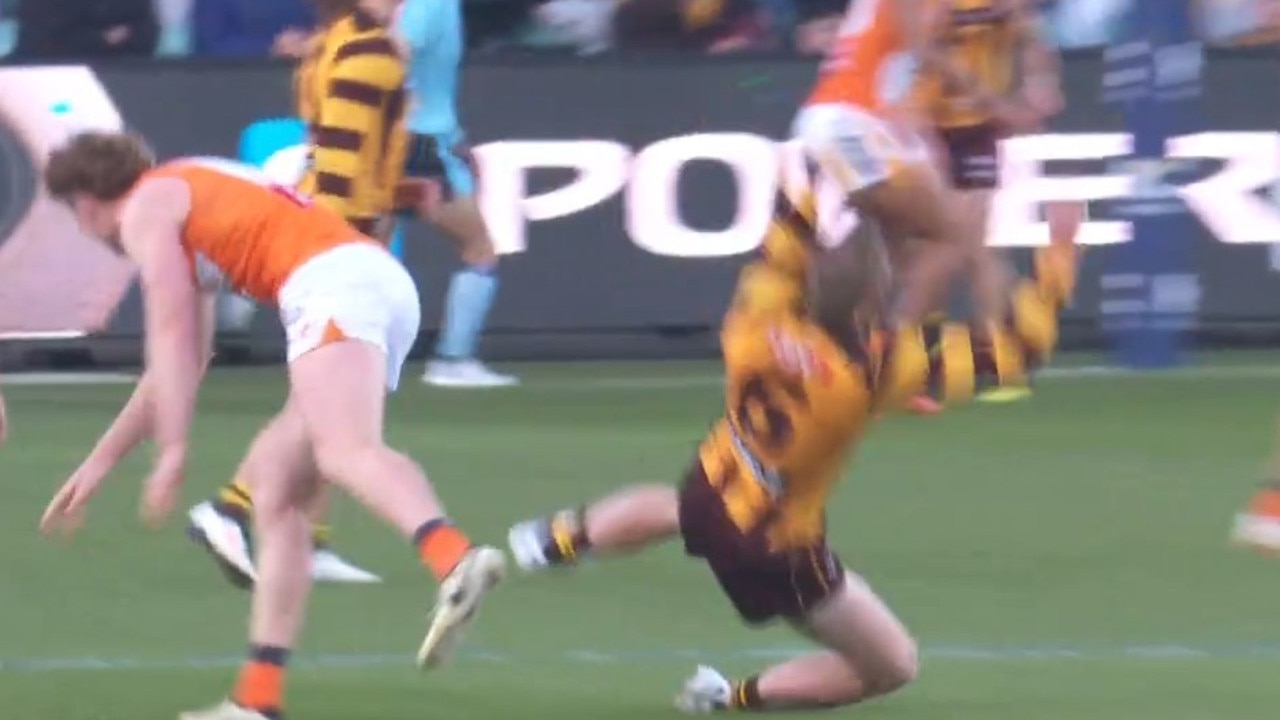 James Sicily falls to ground after being hit by Tom Green.