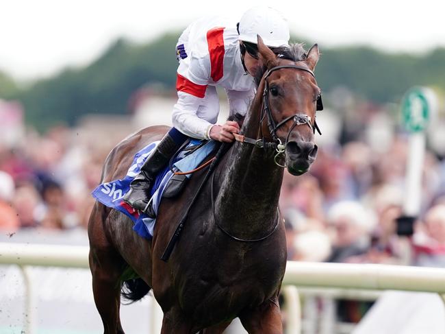 Deauville Legend ridden by Daniel Muscutt on their way to winning the Sky Bet Great Voltigeur Stakes on day one of the Ebor Festival at York Racecourse. Picture date: Wednesday August 17, 2022. (Photo by Mike Egerton/PA Images via Getty Images)