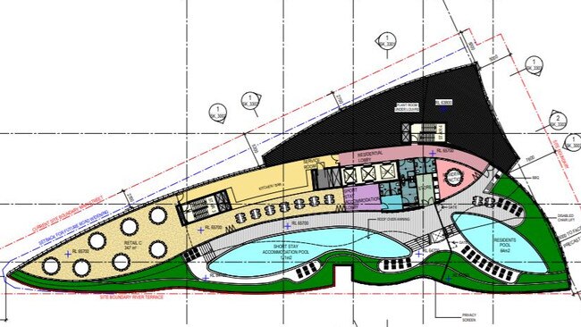 Plans show space for a rooftop restaurant overlooking the CBD and Kangaroo Point Cliffs. Picture: PD Online/Woods Bagot.