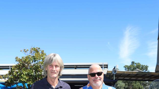 MELBOURNE, AUSTRALIA - MARCH 2 2024 Shane Moore and Denis Gilman Attend the Wangaratta Cup Picture: Brendan Beckett