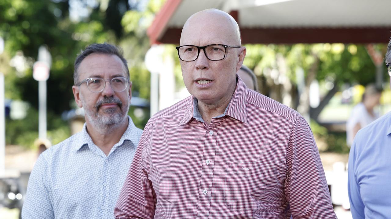 Opposition Leader Peter Dutton is falling behind, according to the latest Newspoll survey. Picture: Richard Dobson / NewsWire