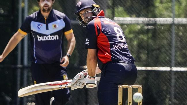 VSDCA cricket: Brighton v Malvern. TB Rickarby batting for Malvern.  Picture: Valeriu Campan