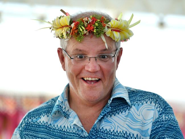 Scott Morrison at the Pacific Forum in Tuvalu in 2019. Picture: AAP