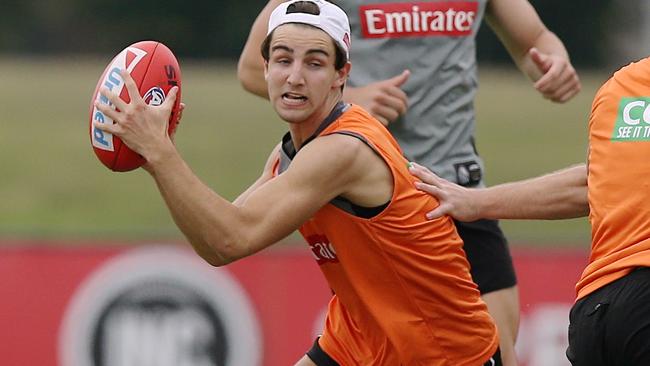 Josh Daicos in action at Collingwood training. Picture: Wayne Ludbey