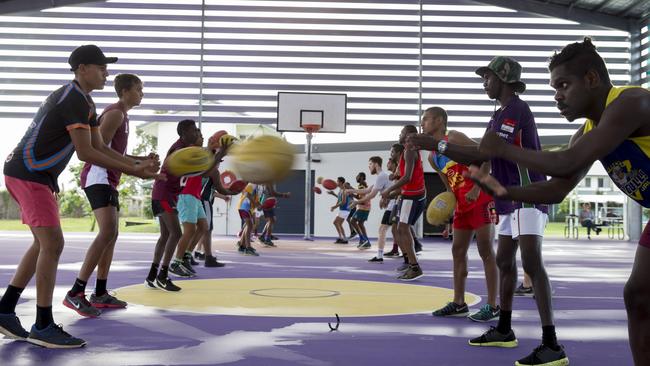 Training at AFL House. Picture: Russell Shakespeare