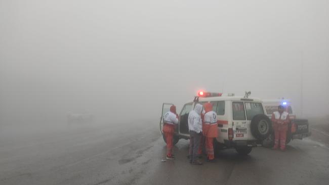 Heavy fog may hamper rescue efforts, authorities say. Picture: Azin Haghighi/MojNews/AFP