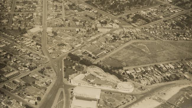 An aerial shot of St Kilda with Luna Park and the Palais Theatre in the foreground, 1926. Picture: Ernest Ebell, State Library of Victoria