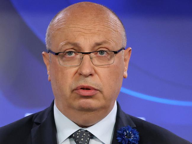 CANBERRA, AUSTRALIA NewsWire Photos NOVEMBER 3rd 2021:  French Ambassador to Australia, Jean-Pierre Thebault during his address to the National Press Club in Canberra.Picture: NCA NewsWire / Gary Ramage