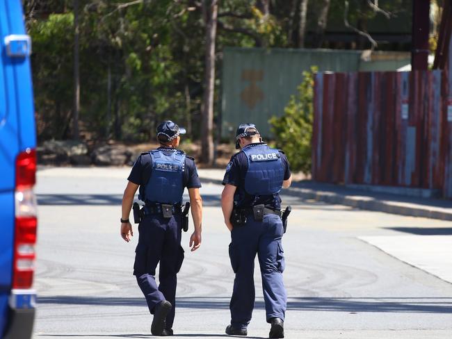 Police at the scene of the accident. Photo: David Clark