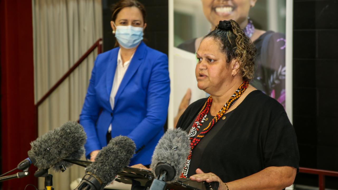 Premier Annastacia Palaszczuk with Cherbourg Mayor Elvie Sandow during the premier’s visit in November.