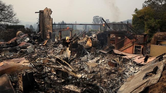 The wildfires destroyed Napa’s Signarello Estate winery. Pic: AFP