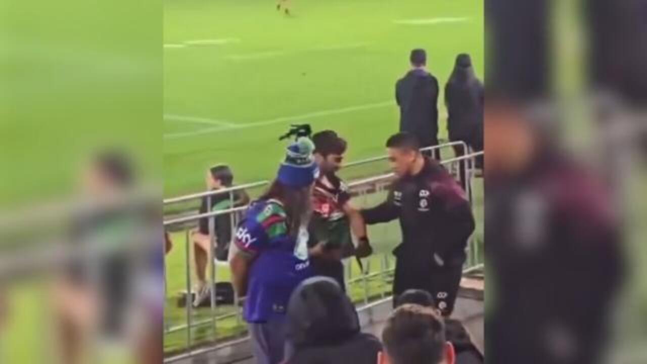 Manly player caught in scuffle with fan