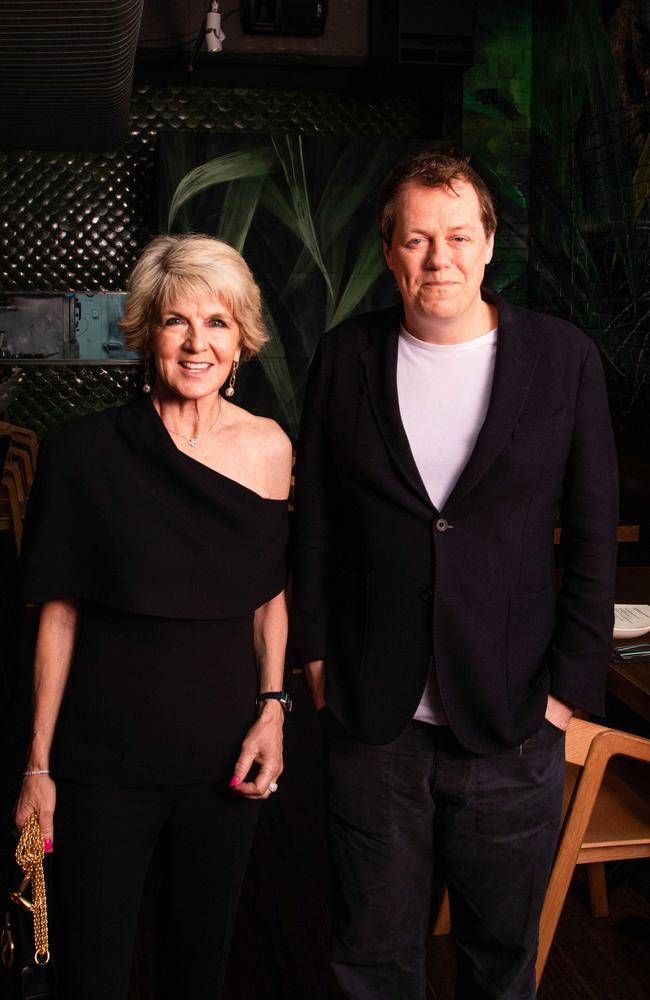 Julie Bishop and Tom Parker Bowles. Picture: Alex Squadrito/Supplied