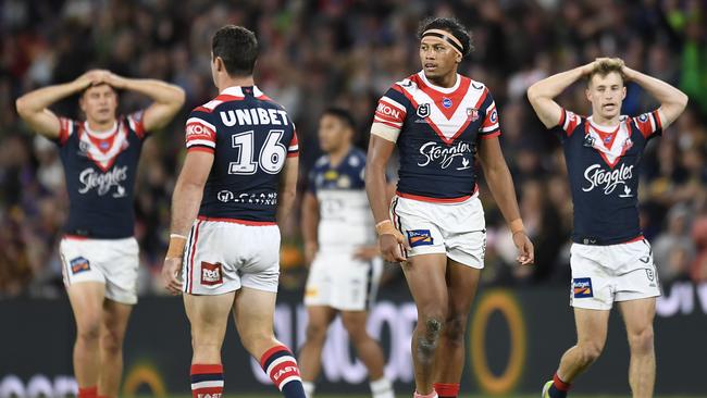 Sitili Tupouniua heads for the sin bin. Picture: Albert Perez/Getty Images