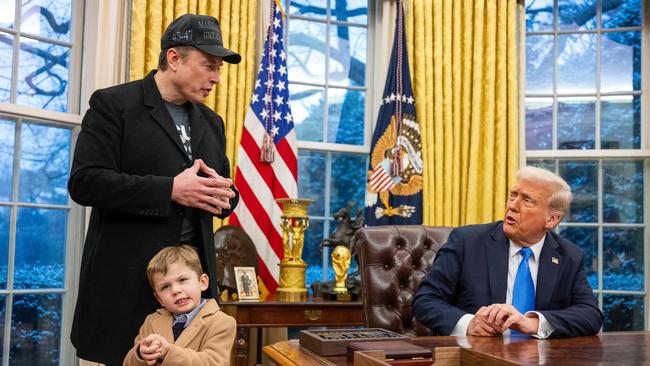 Mr Musk, often with his young son in tow, was a regular fixture in the White House. Picture: AFP