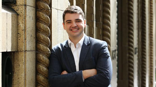 Young Liberals federal president Dmitry Chugg-Palmer at Sydney’s Botanic Gardens. Picture: Britta Campion