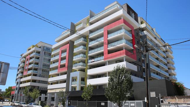 High-rise buildings in Bankstown. Canterbury-Bankstown Council says it has been vigilant in ensuring high-rise buildings were fire safety compliant. Picture: Phillip Rogers