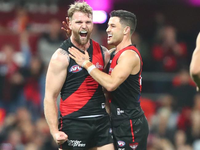 Jake Stringer celebrates one of his four goals. Picture: Getty Images