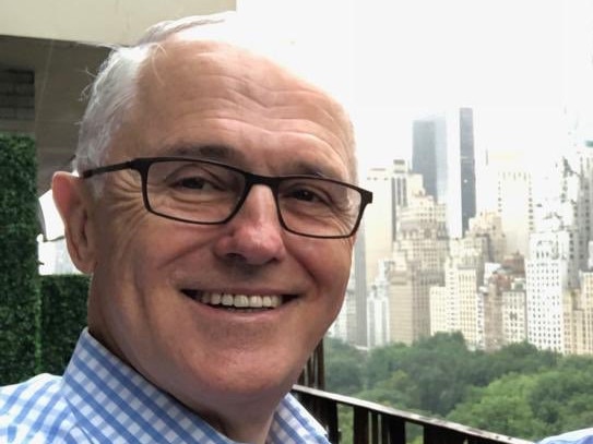 Former Prime Minister of Australia Malcolm Turnbull in New York. Picture: Twitter/Malcolm Turnbull