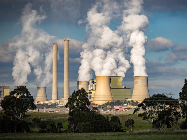 The Coalition will pledge to build seven nuclear power plants across Australia. Multiple Coalition MPs said the proposed former coal-fired power station sites for the reactors included Loy Yang in Victoria. Picture: Jake Nowakowski