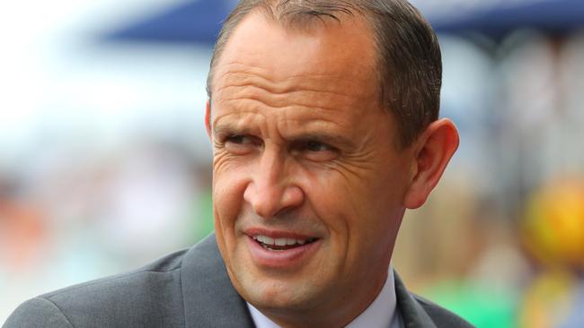 SYDNEY, AUSTRALIA - MARCH 25: Trainer Chris Waller looks on prior to Race 5 E-Group Security Star Kingdom during Sydney Racing at Rosehill Gardens on March 25, 2023 in Sydney, Australia. (Photo by Jeremy Ng/Getty Images)