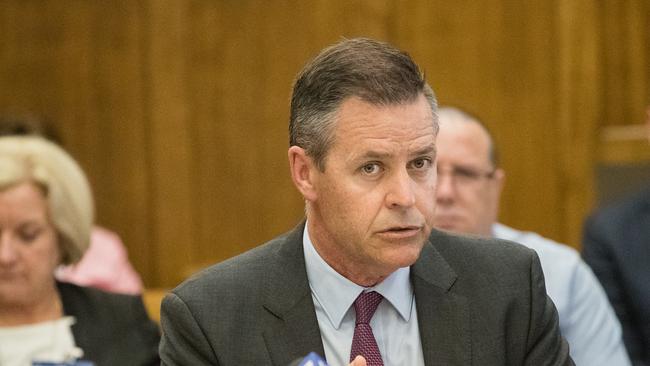 Treasury boss Rick Persse said he felt like he was in a “Jason Bourne” spy novel when he appeared before Parliament's Budget and Finance Committee at Parliament House on Monday. Picture: Matt Loxton