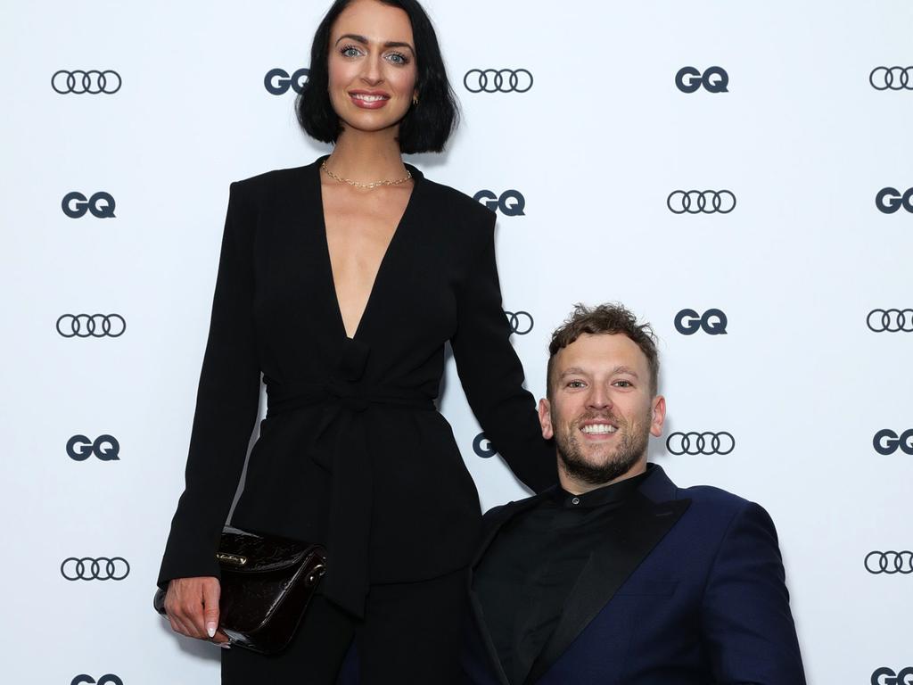 Dylan Allcot, pictured with girlfriend Chantelle Otten, is up for GQ Sportsperson of the Year tonight. Picture: Matrix.