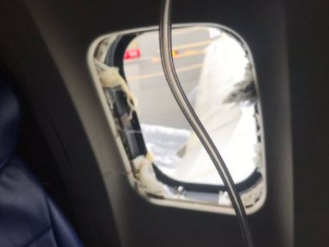 A window on the plane was damaged.