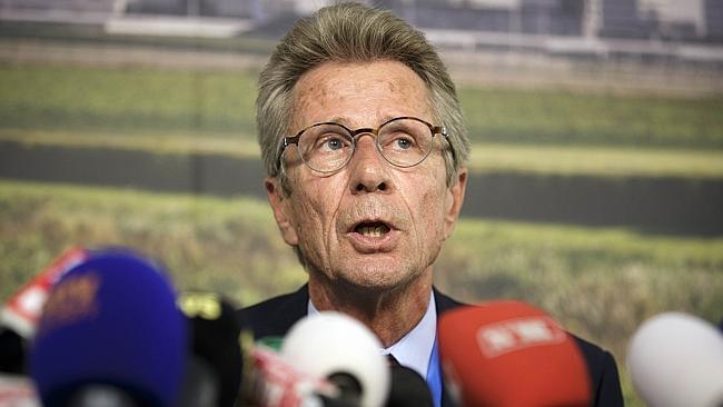 Huib Gorter, senior vice-president of Malaysia Airlines, speaks at a press conference at Schiphol airport in Amsterdam.