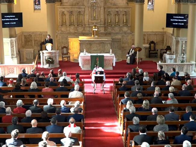 Family and friends gathered in Sydney’s east to farewell legendary NRL broadcaster David “Thirsty” Morrow.