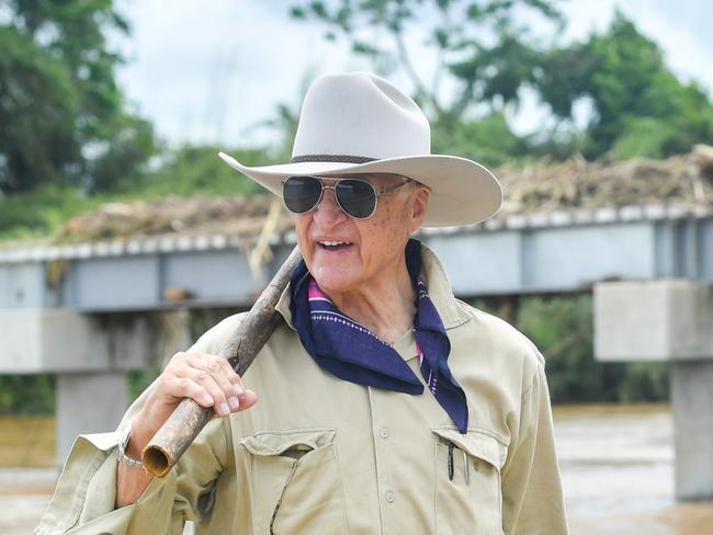 MP Bob Katter surveys the areas around Far North Qld following heavy flooding rains of past few days. Picture: Scott Radford-Chisholm.