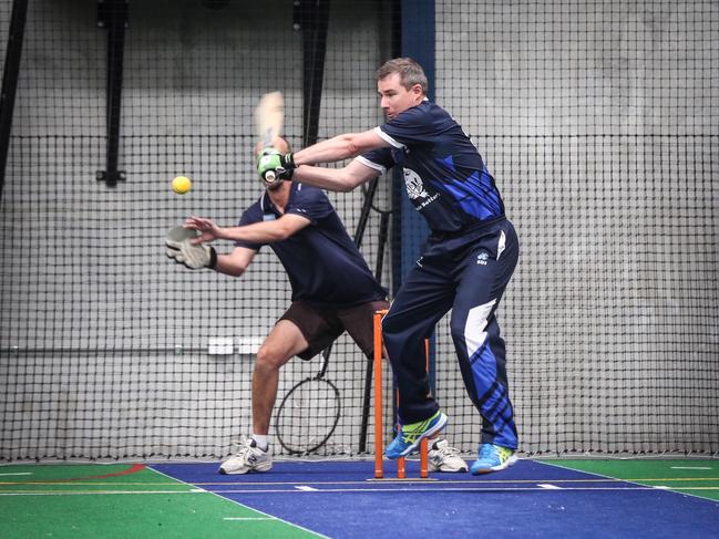 Indoor cricket action on the Gold Coast. Picture: Paul Harris Photographer
