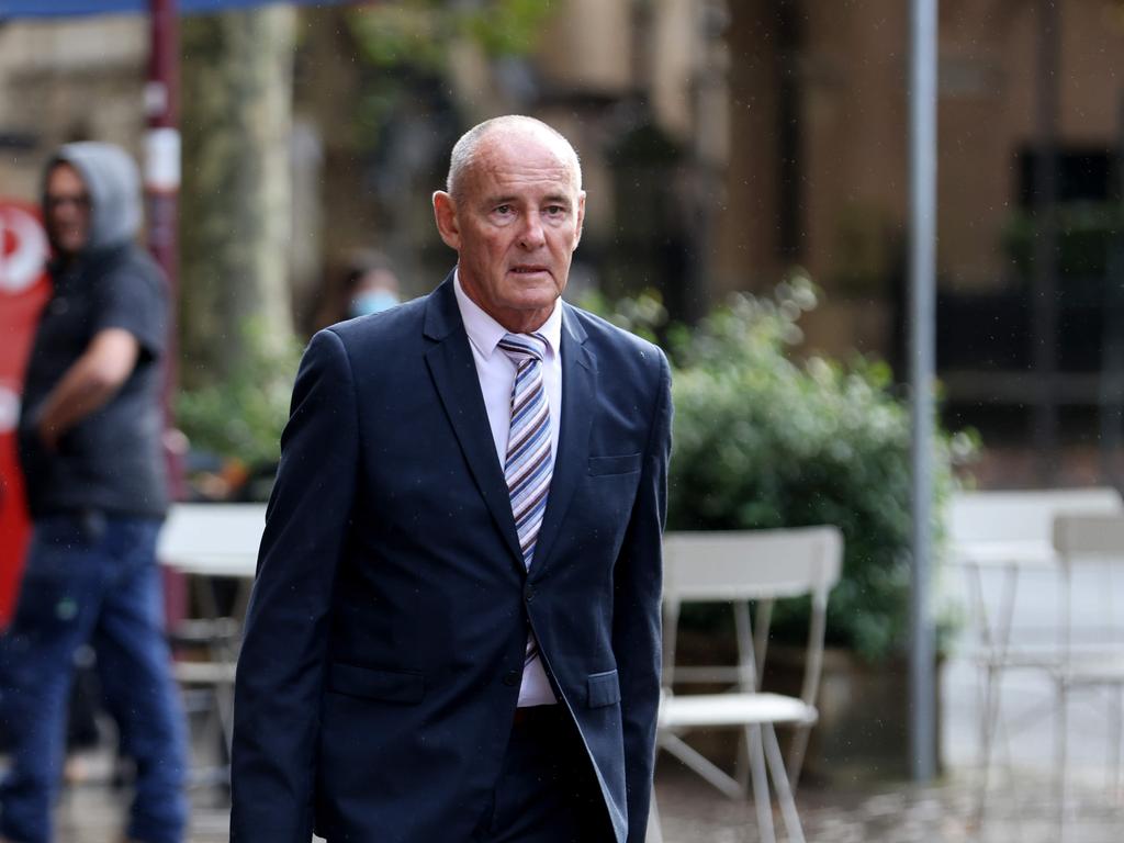 Chris Dawson arrived at the NSW Supreme Court on Monday ahead of his murder trial. Picture: NCA NewsWire / Damian Shaw
