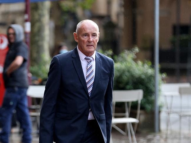 Chris Dawson arrived at the NSW Supreme Court on Monday ahead of his murder trial. Picture: NCA NewsWire / Damian Shaw