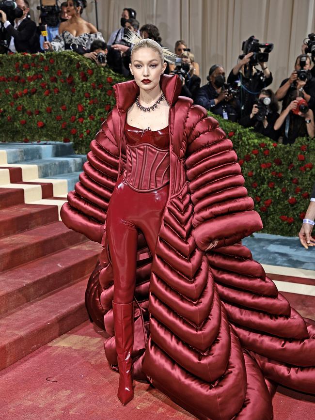 Gigi Hadid in Versace at the Met Gala. Picture: Getty Images