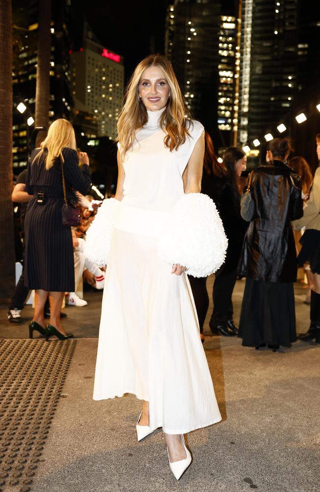 Kate Waterhouse at the Carla Zampatti 60th anniversary runway show, during Australian Fashion Week 2025 at the MCA Lawn in The Rocks. Picture: Jonathan Ng