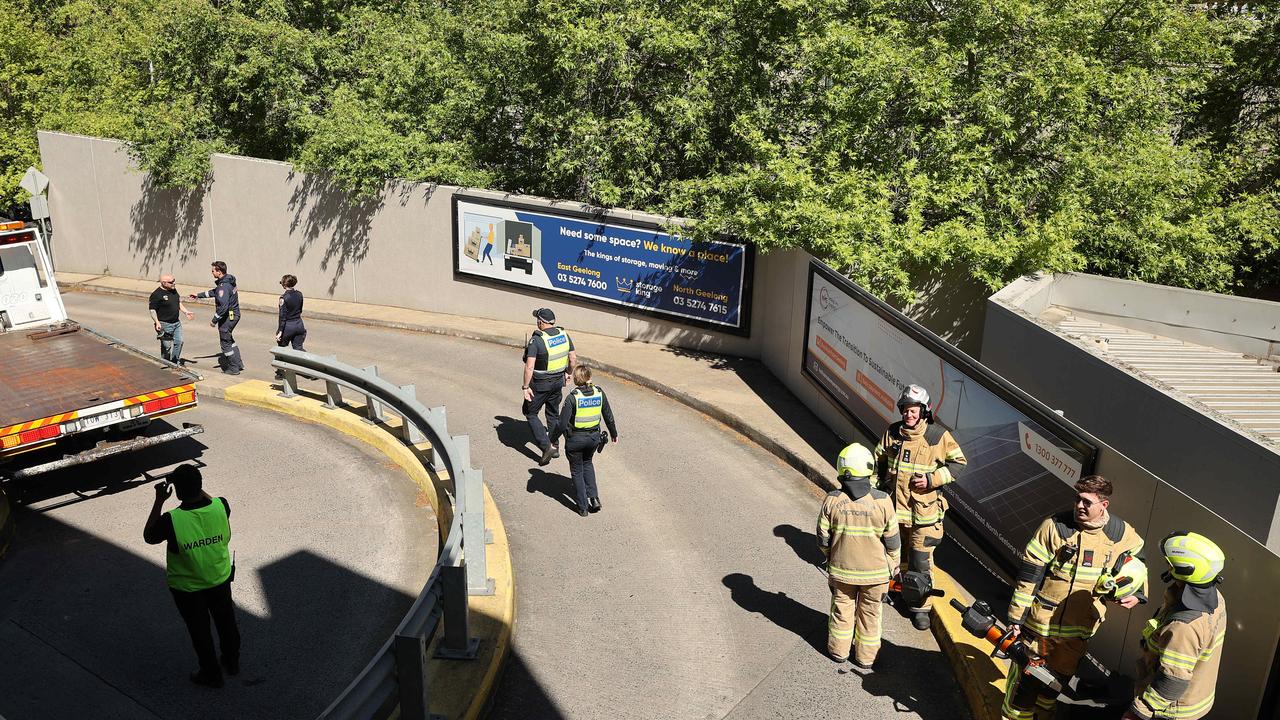 Emergency services at the scene on Wednesday. Picture: Alison Wynd