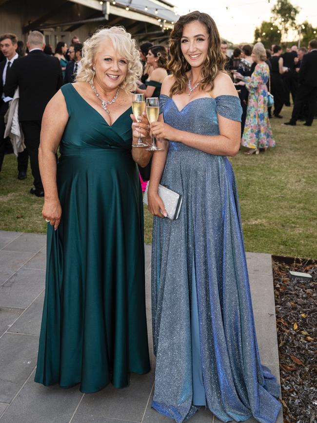 Helen (left) and Alexia Hall at LifeFlight Toowoomba Gala at The Goods Shed, Saturday, May 6, 2023. Picture: Kevin Farmer