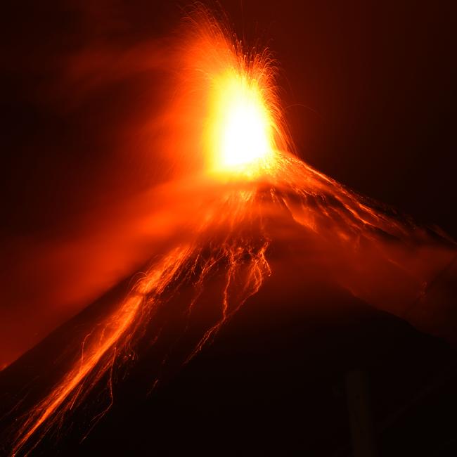 The volcano is spewing dangerous flows of fast-moving clouds of hot ash, lava and gas. Picture: Johan Ordonez/AFP