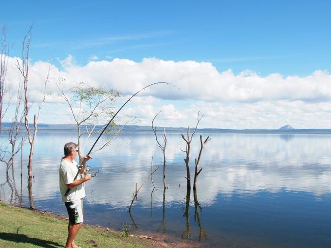 Catch your own lunch at Lake Proserpine. It is an ideal spot for a picnic and freshwater fishing, and camping. Picture: Tourism Whitsunday