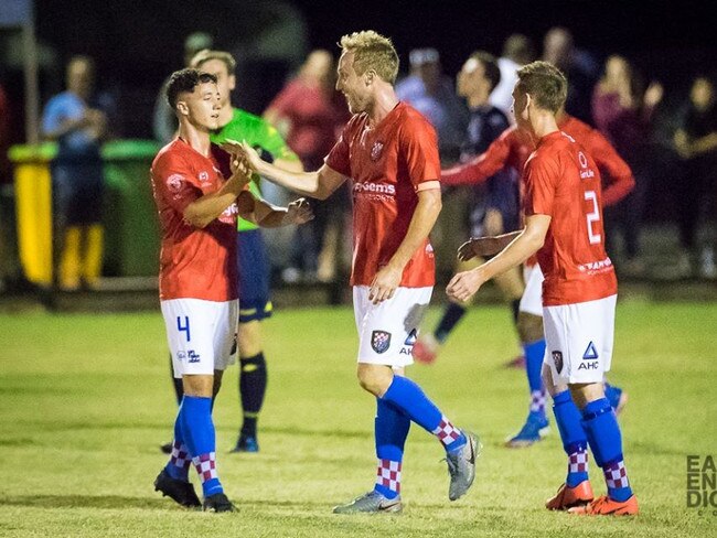 The Gold Coast Knights pictured ater their 3-1 defeat of Olympic. Picture: East End Digital