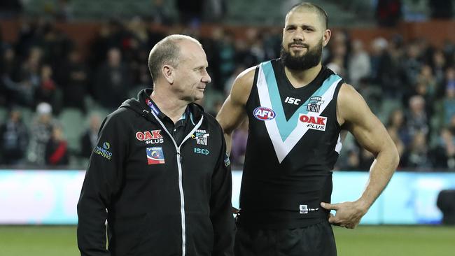 Power coach Ken Hinkley with Paddy Ryder. Picture: Sarah Reed