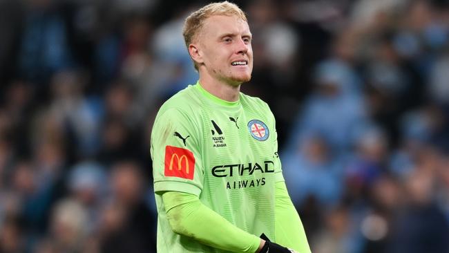 SYDNEY, AUSTRALIA - MAY 12: Thomas Glover (Gk) of Melbourne City looks on during the first leg of the A-League Men's Semi Final between Sydney FC and Melbourne City at Allianz Stadium, on May 12, 2023, in Sydney, Australia. (Photo by Izhar Khan/Getty Images)