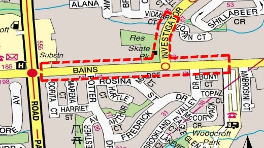 Works on Bains Rd are scheduled to start in 2025. Picture: Supplied