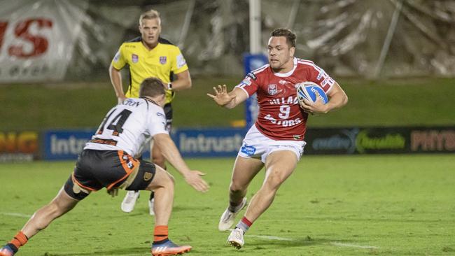 Redcliffe Dolphins' Sheldon Pitama in action against the Tigers at the weekend.