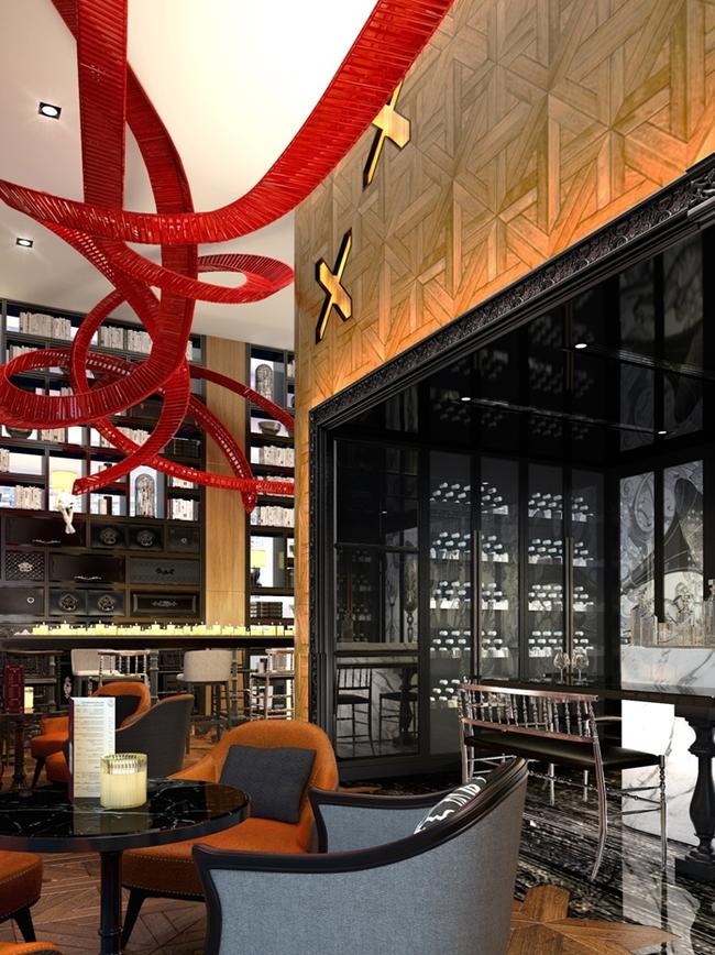 An artist’s impression of the lobby lounge. Picture: Sofitel