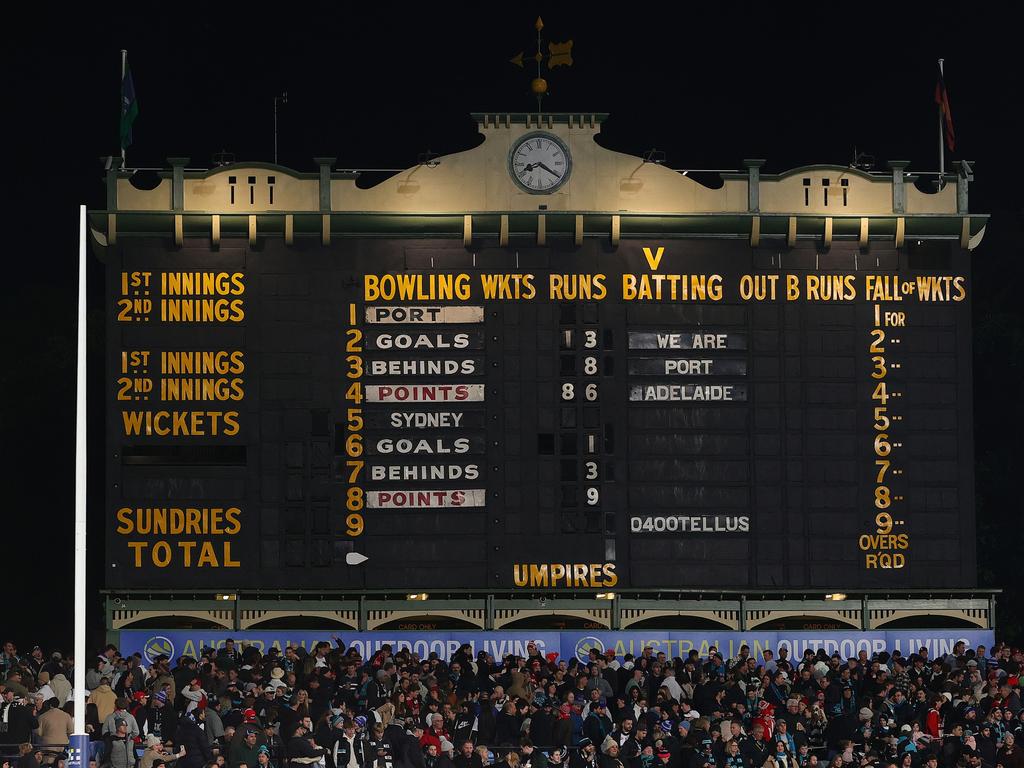 The half-time score was hard to believe. Picture: Sarah Reed/AFL Photos