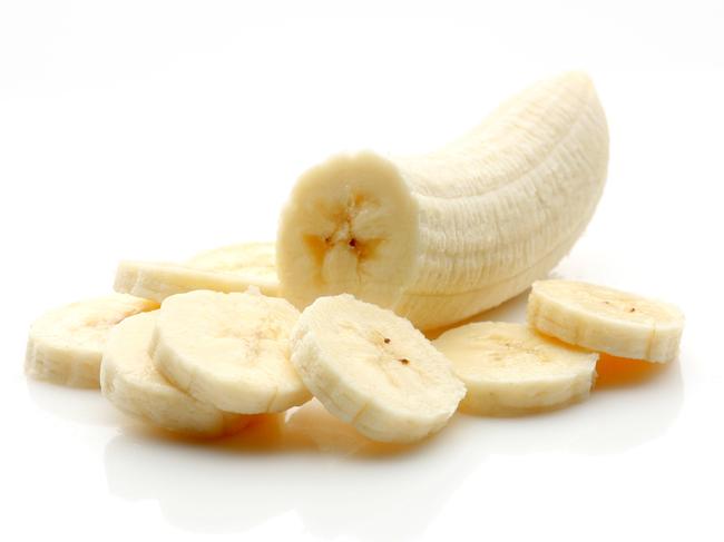 Banana can often leave red and brown stringy lines in a baby’s poop – and it’s actually very common. Picture: Supplied